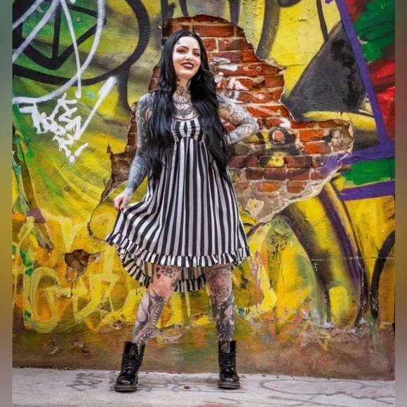 Sourpuss Striped Hi-Lo Dolly Dress (EUC - worn once!) - Picture 14 of 15